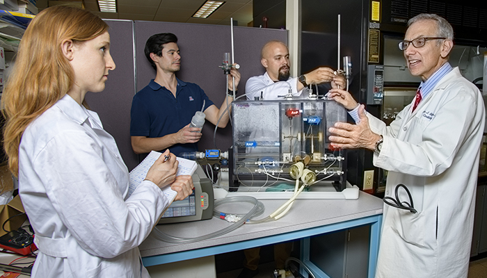 Alice Sweedo, PhD candidate; Samuel Miller-Gutierrez; Daniel Palomares (PhD student); and Marvin J Slepian (MD)