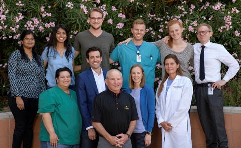 Giuliana Reptetti, MD, with members of the Goldman Lab