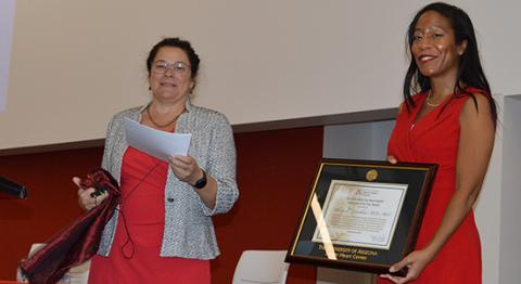 Dr. Nancy Sweitzer presented the Mary Anne Fay Heart Health Advocate Award to Dr. Khadijah Breathett